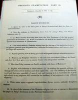 cc00233b Paley exam 2.jpg; cc00233; The last Paley examination paper Dec 9th 1920; print